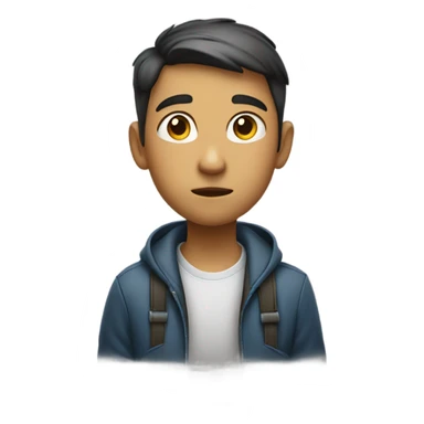 boy listening careful sticker