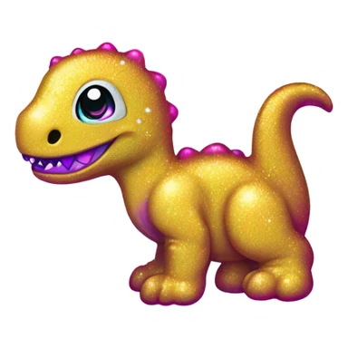 Lisa frank glitter baby dinosaur  sticker
