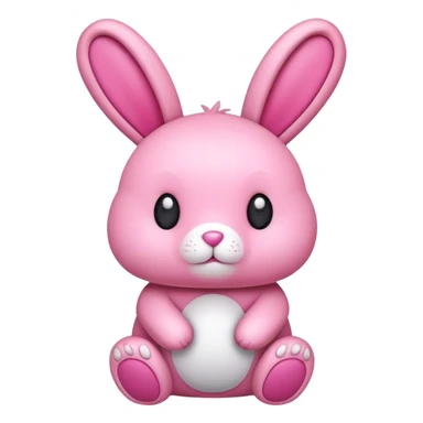 pink stuffed rabbit sticker
