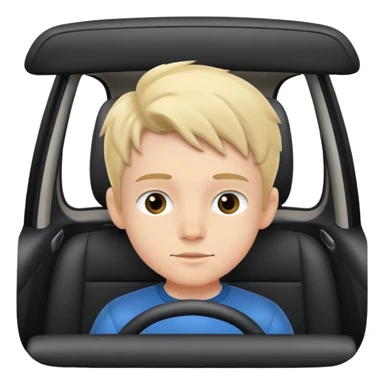 young boy in car interior sticker