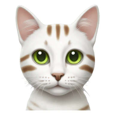 White cat with brown stripes and green eyes sticker