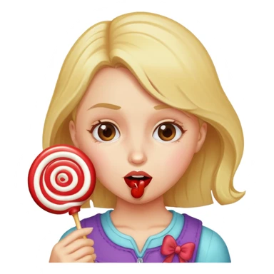 Girl crunching on a lollipop  sticker