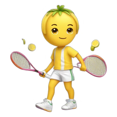 kawaii cute banana tennis player sticker