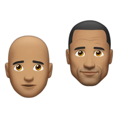 the rock un sourcil baissé et un autre debout sticker