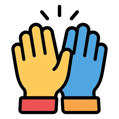high five, clean and professional sticker