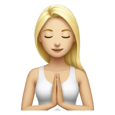 Blonde lady doing yoga with closed eyes sticker