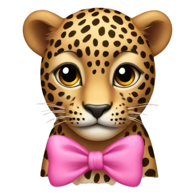 leopard with pink bow on it sticker