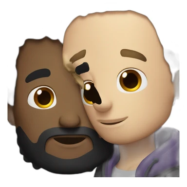Two white guys with black hair hugging sticker