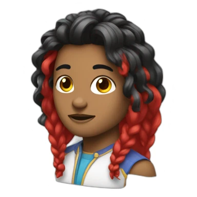 Unachica con el pelo rojo con  un caballo negro  sticker