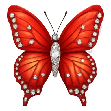Red butterfly with diamantés  sticker