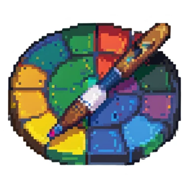 art palette with paintbrush sticker