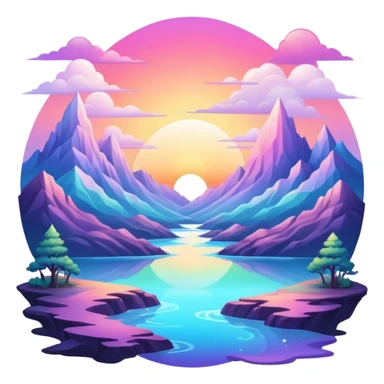 Epic divine legendary complex detailed iridescent gradients aesthetic-scenery sticker