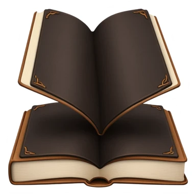 open brown book with completely empty, black pages sticker