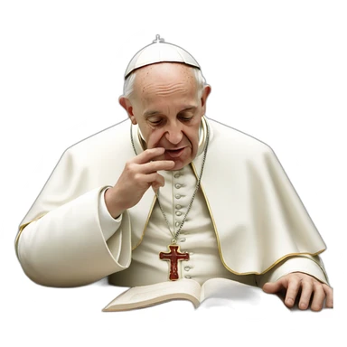 the pope innocently snorting lines sticker