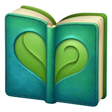 green and blue book with an abstract symbol on it sticker