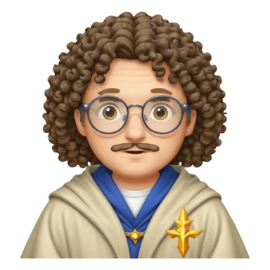 curly wizard wiyh glasses sticker