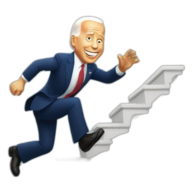 Biden falling up stairs sticker