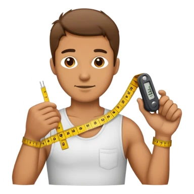 male body measuring sticker