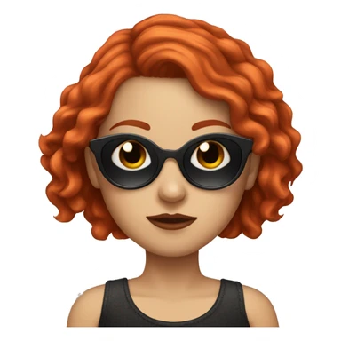 white girl with red hair and tattoos wearing sunglasses  sticker