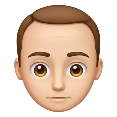 emoji of a human forehead, simple and clean cartoon style, only showing the upper part of the face from eyebrows to hairline sticker