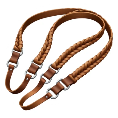 A simple sling made of braided leather straps.













 sticker
