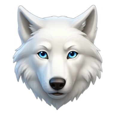 white wolf with blus eyes sticker