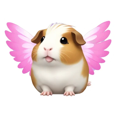 Kawaii Guinea pig with pink angel wings sticker
