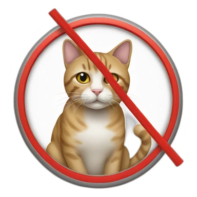 a cat inside no smoking cercle sticker