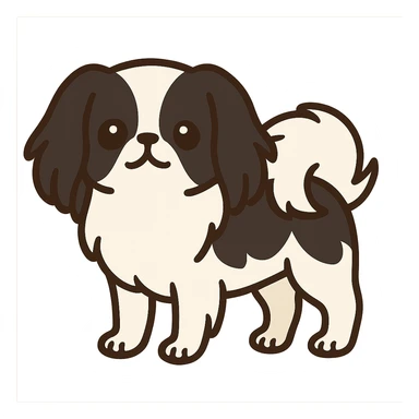flat toon style Japanese Chin dog sticker