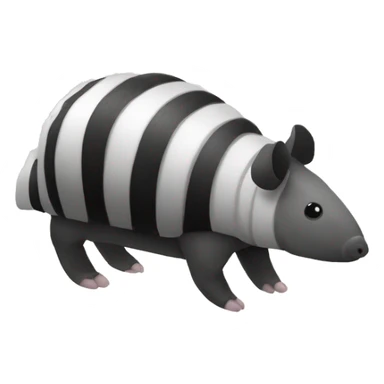 Black and white armadillo pig panda centipede armadillo  sticker