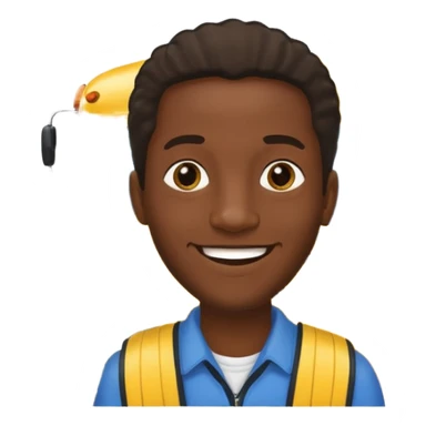 a school bus with a jamaican man saying bomboclat ("BOMBOCLAT' in speech buble) sticker