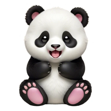 Cinematic Cute Yawning Baby Panda Portrait Emoji, Head tilted slightly with a dramatic, wide-open yawn, showcasing a soft, fuzzy black and white Fur with droopy ears, round eyes barely open in drowsy contentment, Simplified yet irresistibly adorable features, highly detailed, glowing with a soft, cozy glow, high shine, relaxed yet expressive, stylized with a touch of gentle whimsy, bright and endearing, soft glowing outline, capturing the essence of a sleepy yet affectionate baby panda, so drowsy it feels like it could curl up out of the screen for a nap! sticker