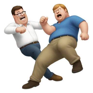 Peter griffin kicking a guy  sticker