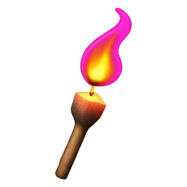 Pink neon a burning match sticker