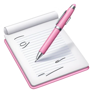 give me a discord emoji of a pink and white pen or pencil signing a piece of paper sticker