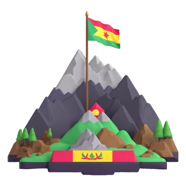 Mountain with Kurdish flag and ancient artifacts sticker