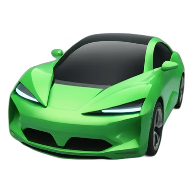 futuristic car green 3d sticker