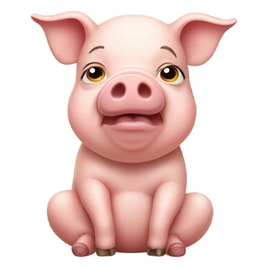 Pig thinking food sticker