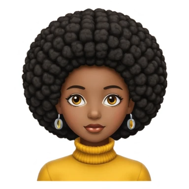 black girl with afro sticker