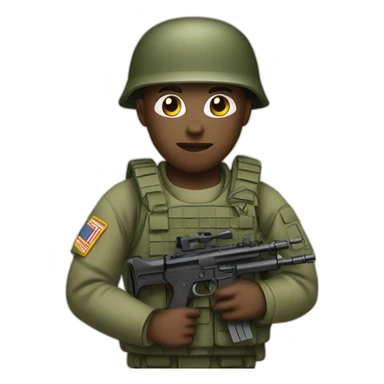 Military with gun sticker