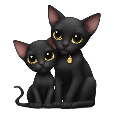 sphinx cat hugs black cat sticker