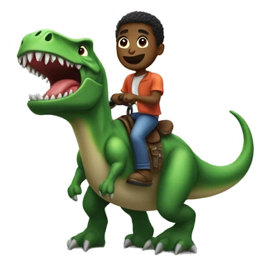 Black guy riding a dino sticker