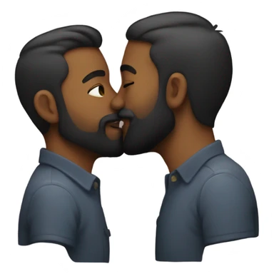 gay kiss one with beard sticker
