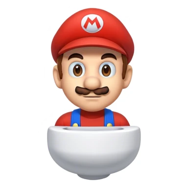 Mario on the toilette sticker