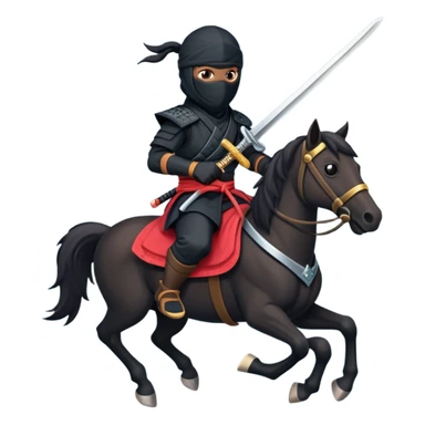 Ninja ride on horse and hold sword sticker