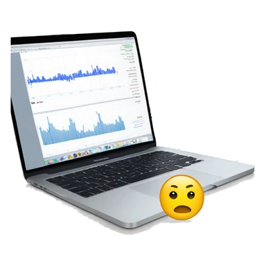 macbook with stock chart on market website sticker