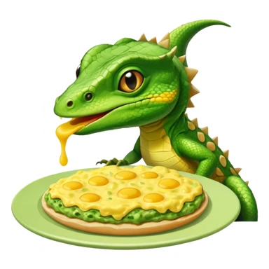lizard eating omelette sticker