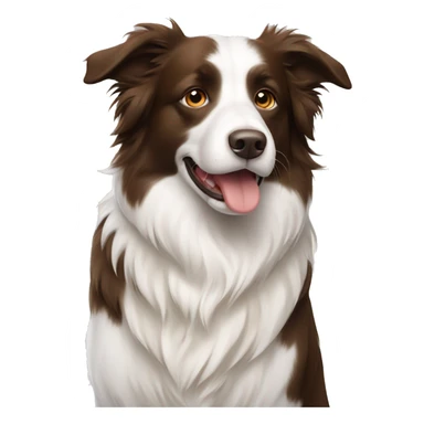 Brown border collie and white ragdoll  sticker