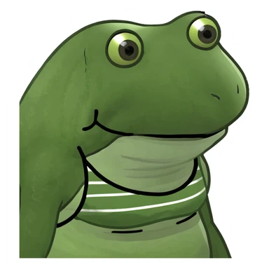 bufo frog in a striped tank top meme style sticker