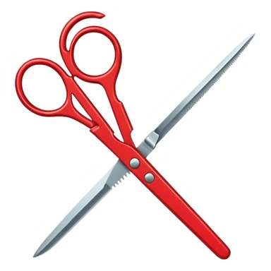 red scissor sticker